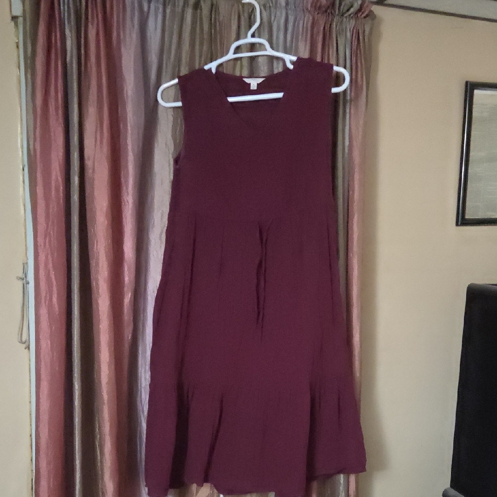 Elegant Burgundy Sleeveless Dress